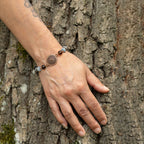 Aquamarine & Smoky Quarts Bracelet in Copper