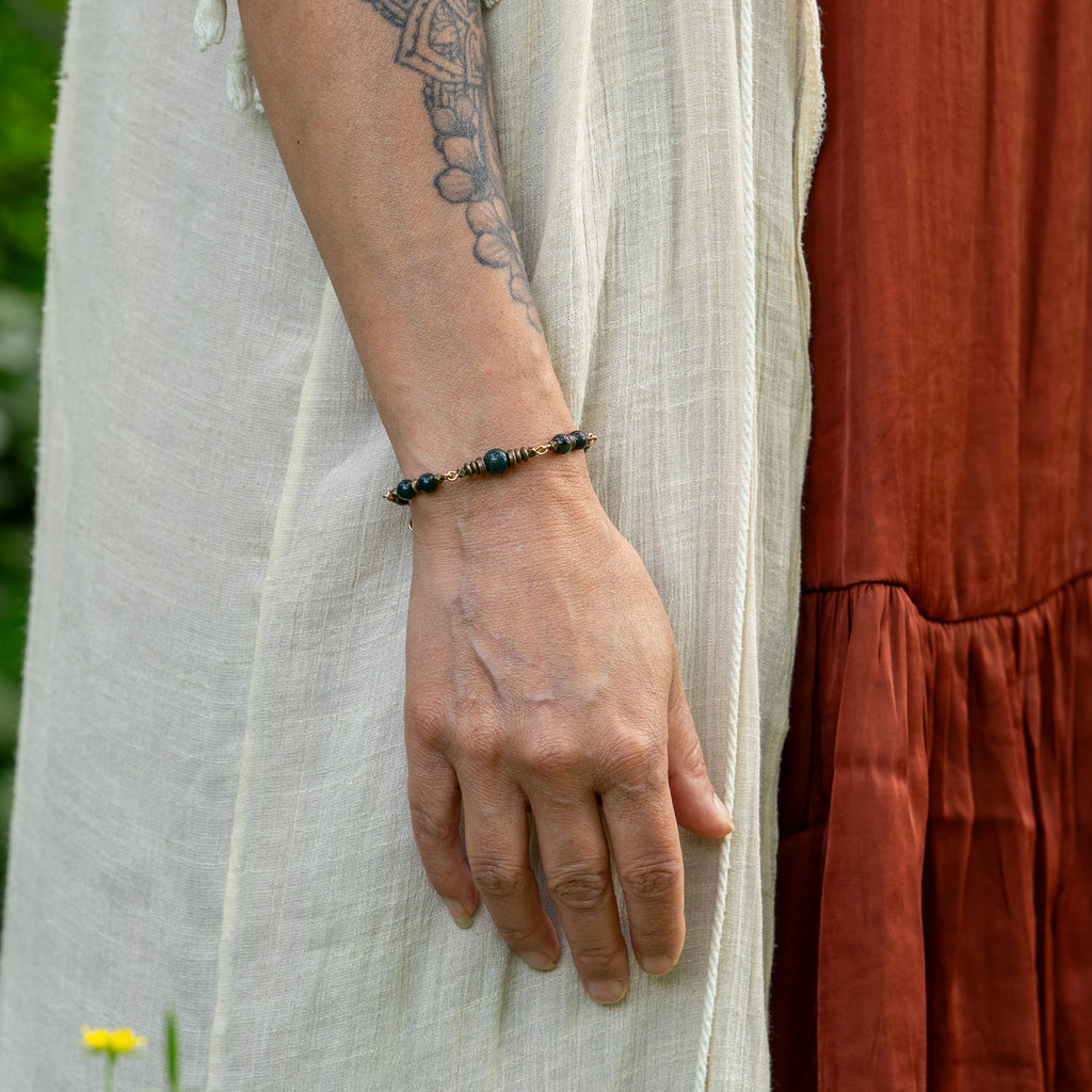 Bloodstone Bracelet in Bronze