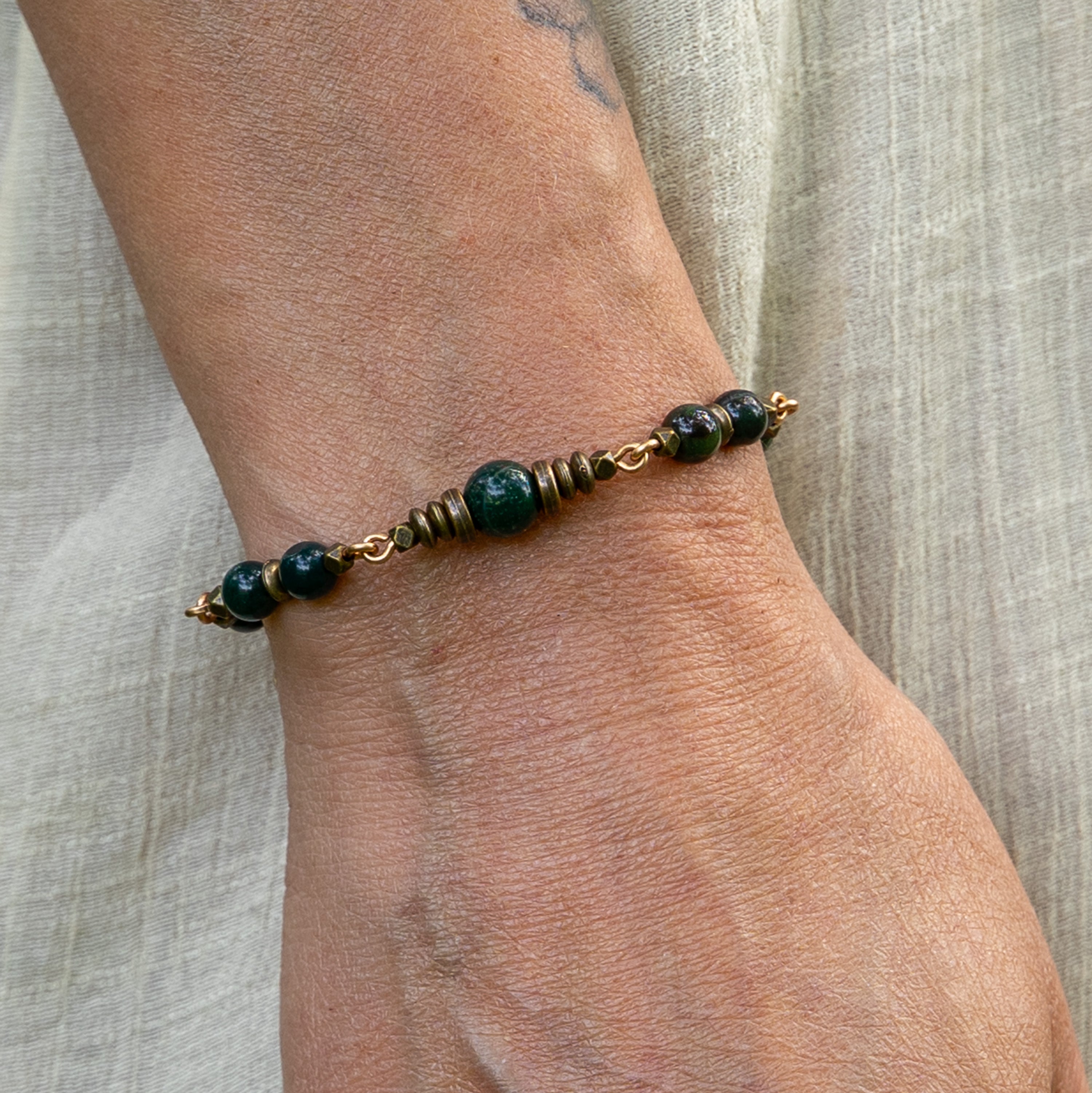 Bloodstone Bracelet in Bronze