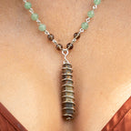 Aventurine & Smoky Quartz Necklace in Stainless Steel