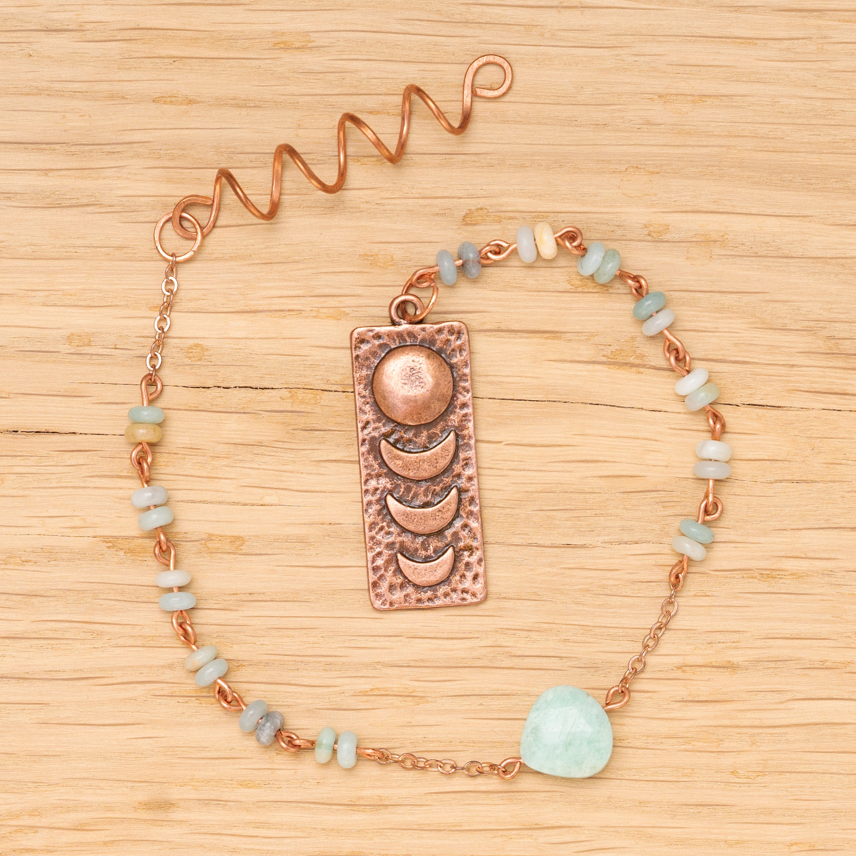 Amazonite Hair Twist in Copper