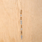Aquamarine & Landscape Jasper Hair Twist in Stainless Steel