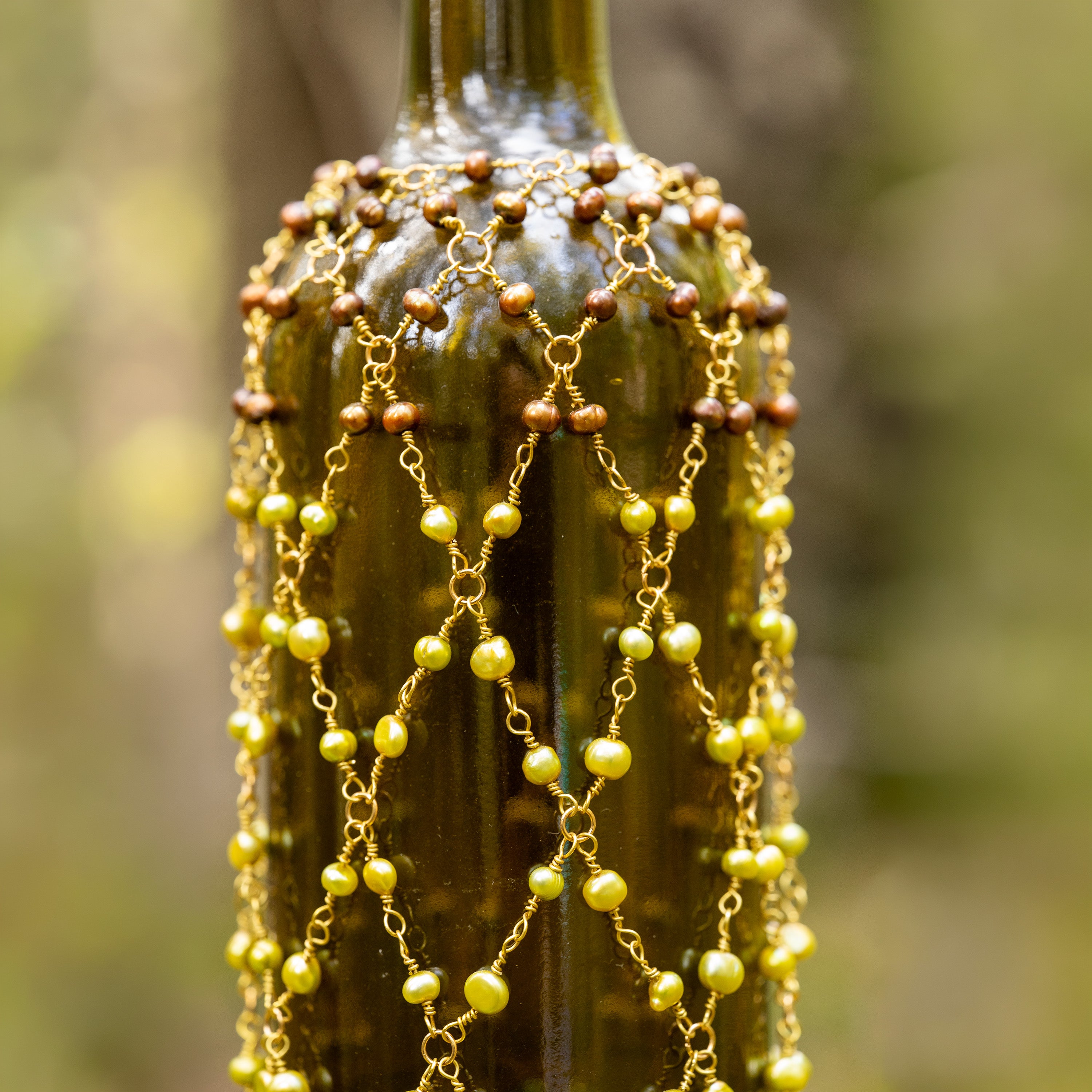 Forest Green Bottle Adornment