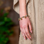 African Turquoise Bell Bracelet in Bronze