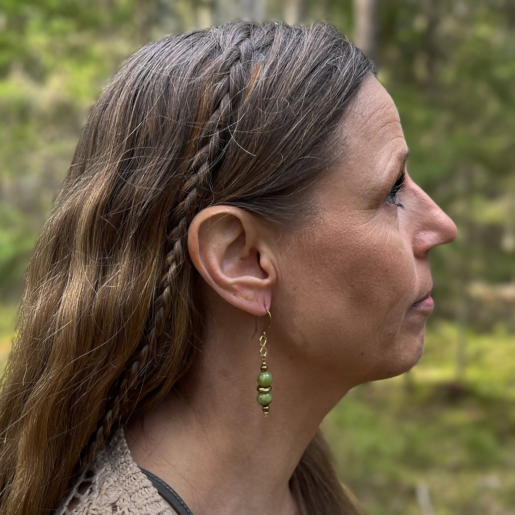 Chrysoprase Earrings in Brass