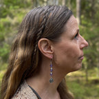 Amethyst Spiral Earrings in Stainless Steel