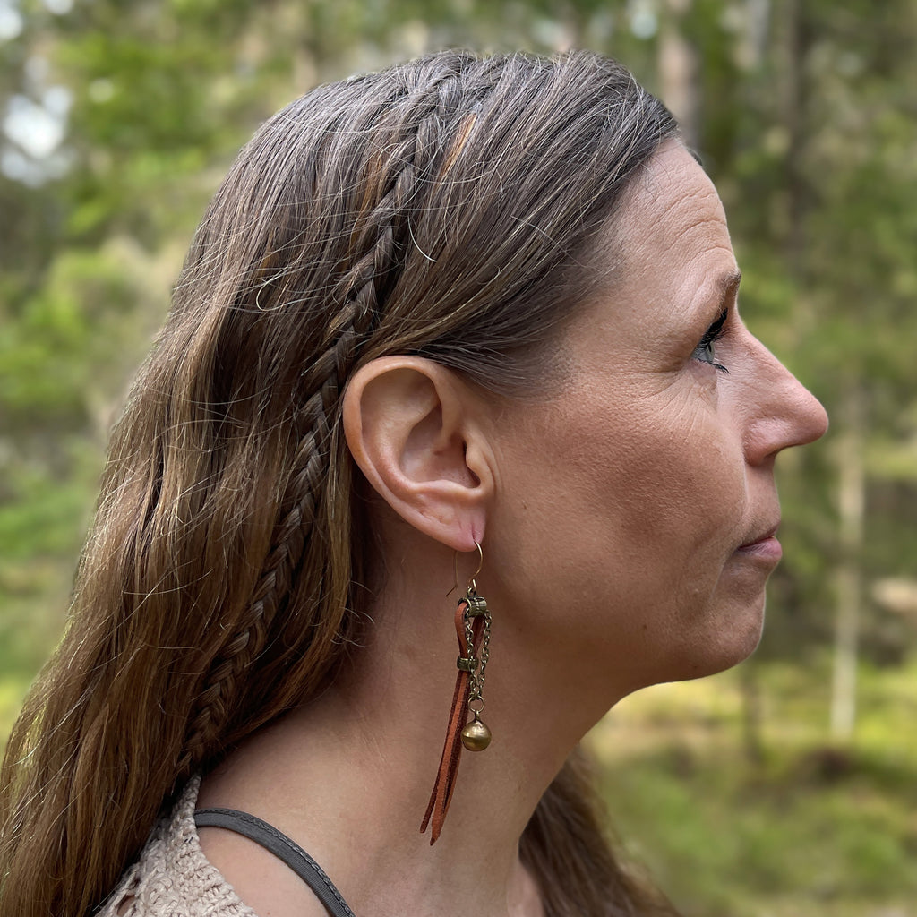 Suede Fringe Earrings in Bronze