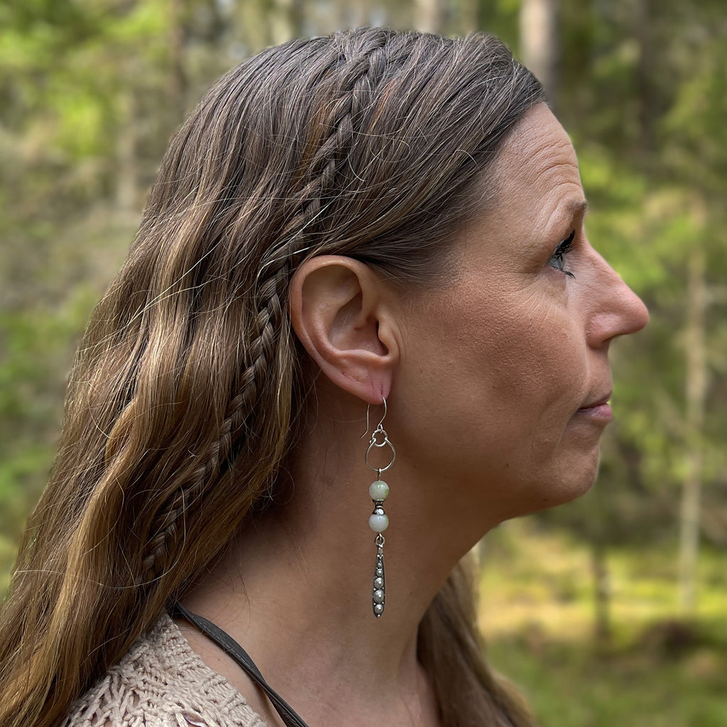Peridot Drop Earrings in Stainless Steel