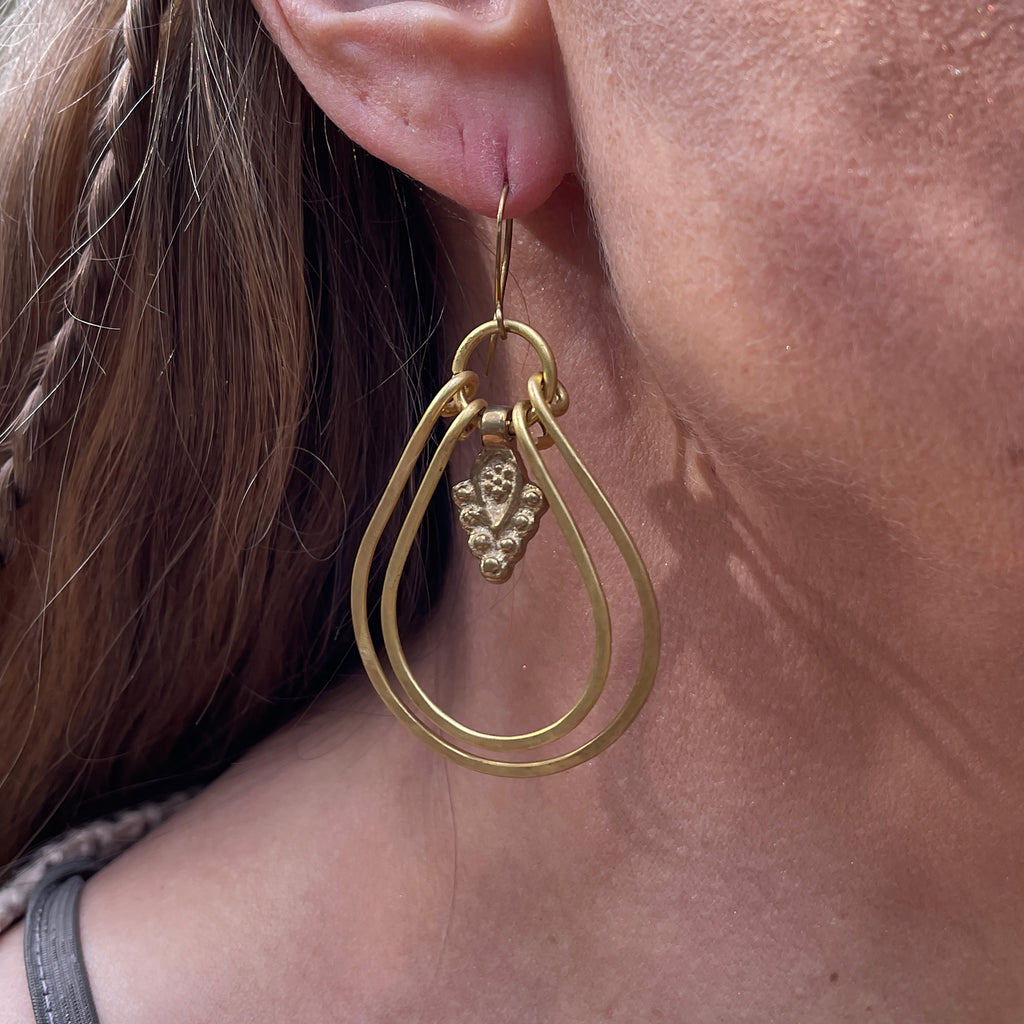 Drop Earrings in Brass