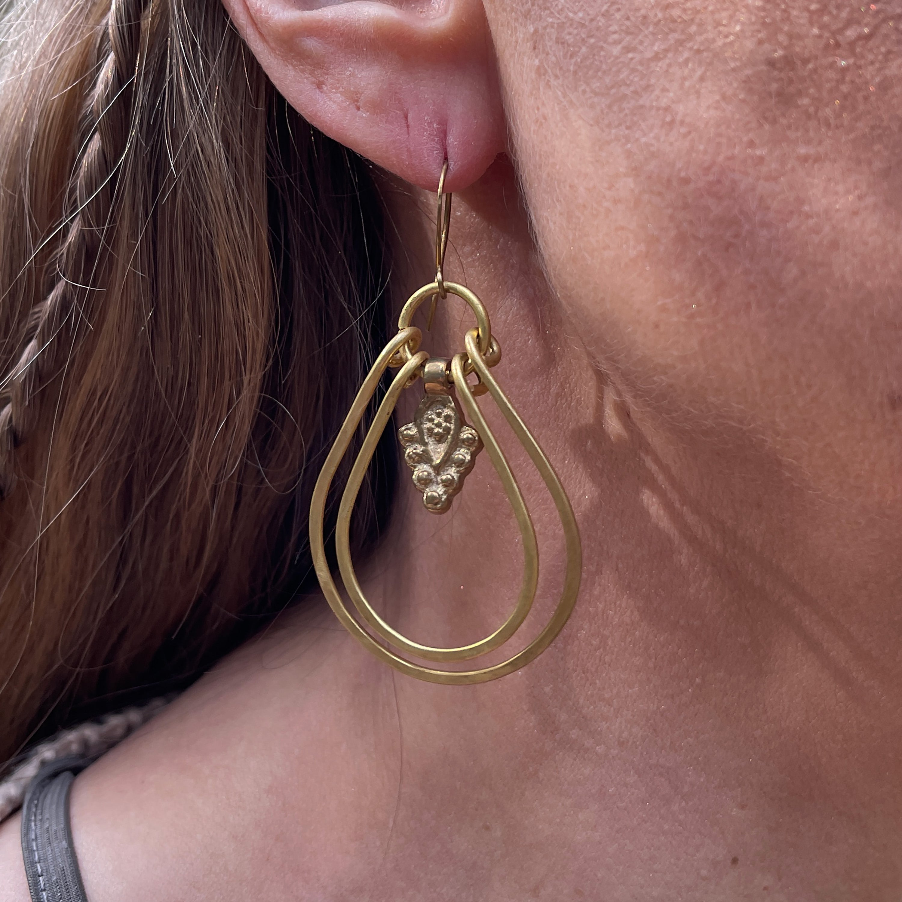 Drop Earrings in Brass