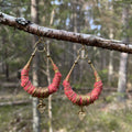 Wrapped Fabric Hoop Earrings in Brass
