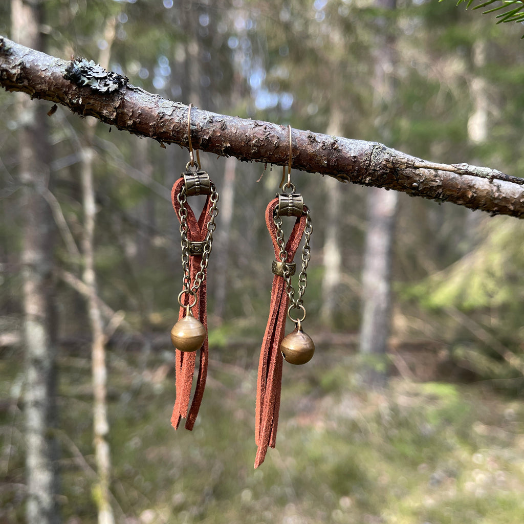 Suede Fringe Earrings in Bronze