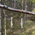 Prehnite Flow Earrings in Brass