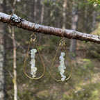 Prehnite Flow Earrings in Brass