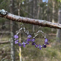 Amethyst Hoop Earrings in Stainless Steel