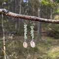 Prehnite and Shell Earrings in Stainless Steel