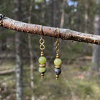 Chrysoprase Earrings in Brass