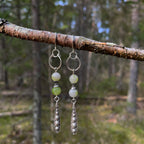 Peridot Drop Earrings in Stainless Steel