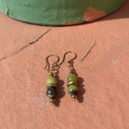 Chrysoprase Earrings in Brass