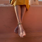 Chrysoprase Anklet in Brass with Charm
