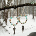 Sea Sediment Jasper Charm Earrings in Stainless Steel