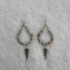 Sea Sediment Jasper Charm Earrings in Stainless Steel