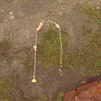 Orange Moonstone Hair Twist with Chains and Charm in Brass