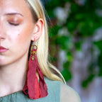 Fabric Flow Earrings in Brass