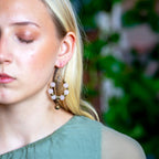Rose Quartz Earrings in Bronze