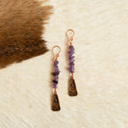 Amethyst Dangle Earrings in Copper