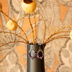 Amethyst Hoop Earrings in Stainless Steel